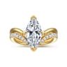 14K Yellow Gold Open Diamond Matching Wedding Band - 0.18 ct