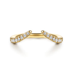 14K Yellow Gold Open Diamond Matching Wedding Band