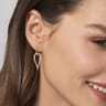 14K Yellow Gold Open Diamond Teardrop Leverback Earrings - 0.9 ct