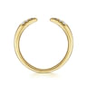 14K Yellow Gold Open Diamond Tipped Stackable Ring - 0.05 ct
