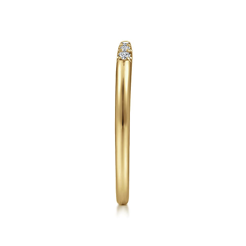 14K Yellow Gold Open Diamond Tipped Stackable Ring - 0.05 ct - Shot 4
