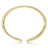 14K Yellow Gold Open Double Row Textured Bangle