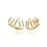 14K Yellow Gold Open Flame Stud Earrings