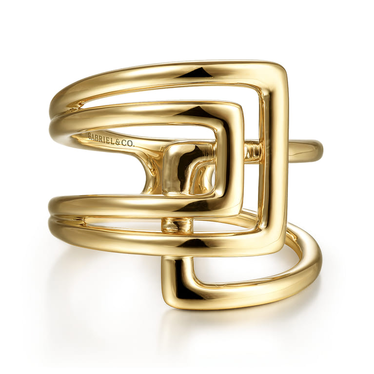 14K Yellow Gold Open Foldover Ring - Shot 1