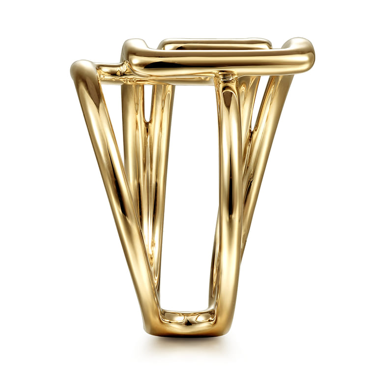 14K Yellow Gold Open Foldover Ring - Shot 4