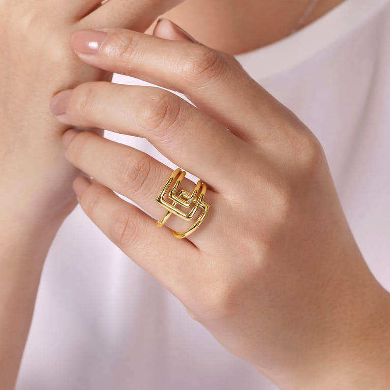 14K Yellow Gold Open Foldover Ring - Shot 5