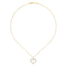 14K Yellow Gold Open Heart Diamond Pendant Necklace - 0.47 ct
