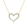 14K Yellow Gold Open Heart Diamond Pendant Necklace - 0.5 ct