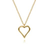 14K Yellow Gold Open Heart Pendant Necklace
