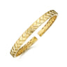 14K Yellow Gold Open Herringbone Cuff Bangle