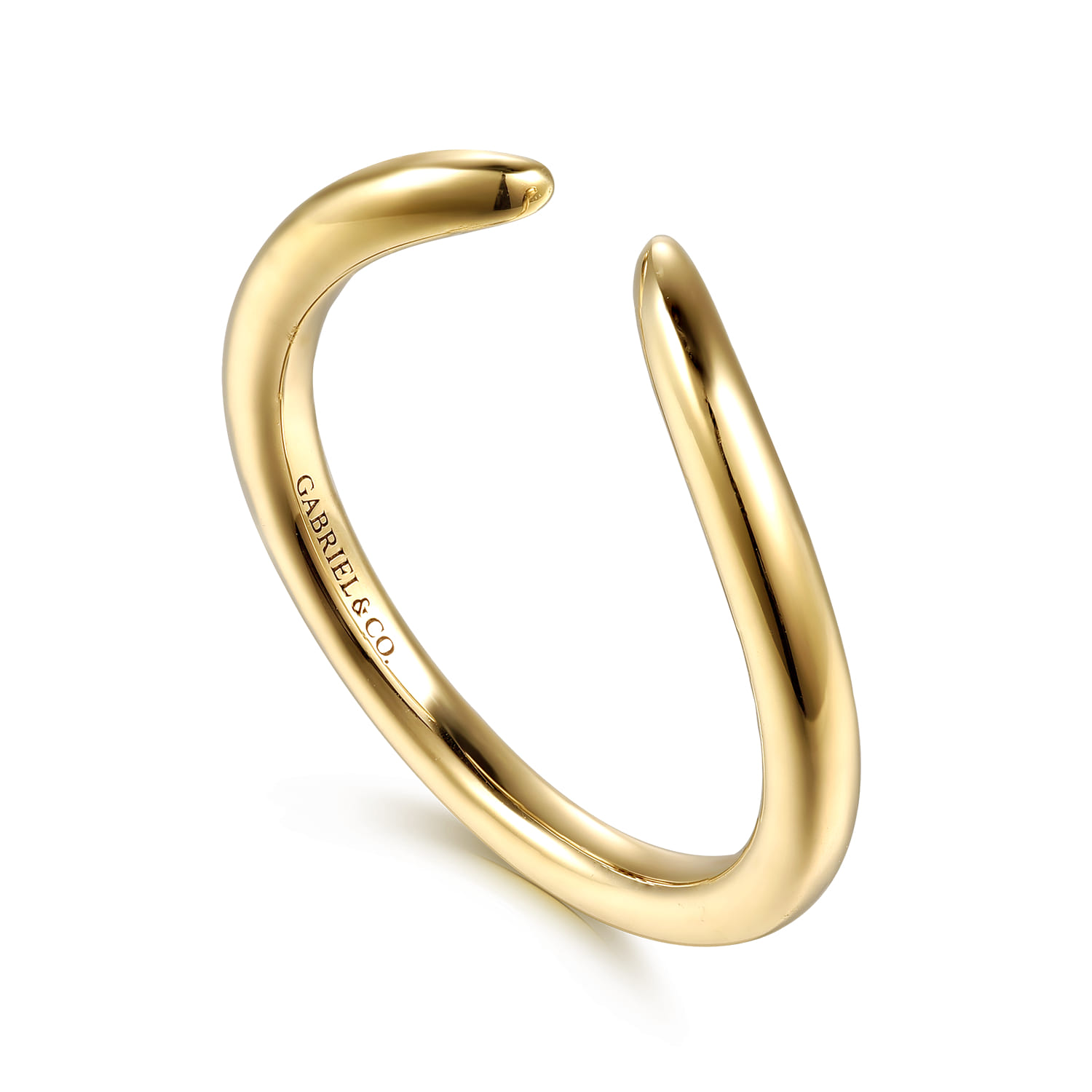 14K Yellow Gold Open Matching Wedding Band - Shot 3
