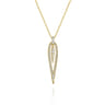 14K Yellow Gold Open Teardrop Diamond Pendant Necklace - 0.34 ct