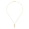 14K Yellow Gold Open Teardrop Diamond Pendant Necklace - 0.34 ct
