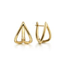 14K Yellow Gold Open Teardrop Huggies