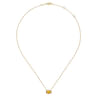 14K Yellow Gold Oval Citrine and Diamond Halo Pendant Necklace - 0.14 ct