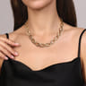 14K Yellow Gold Oval Link Chain Necklace wth Bujukan Connectors