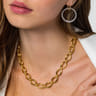 14K Yellow Gold Oval Link Chain Necklace wth Bujukan Connectors