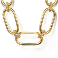 14K Yellow Gold Oval Link Chain Necklace wth Bujukan Connectors
