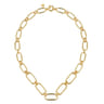 14K Yellow Gold Oval Link Chain Necklace wth Bujukan Connectors