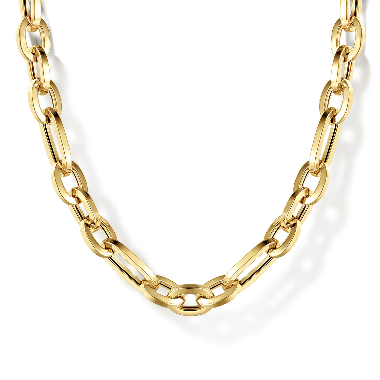 14K Yellow Gold Oval Link Chain Necklace - Shot 1