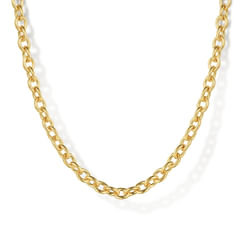14K Yellow Gold Oval Link Chain Necklace