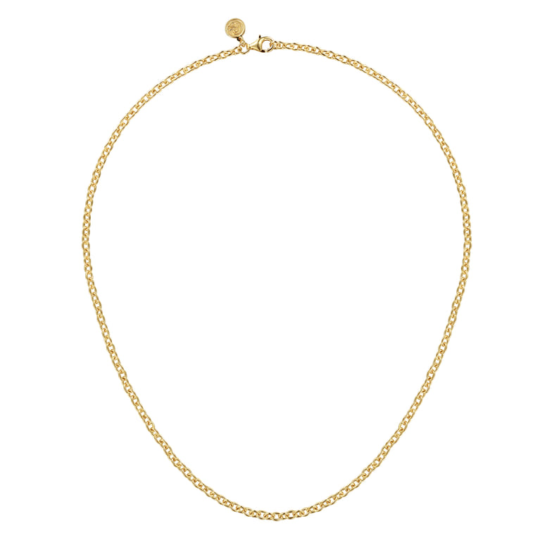 14K Yellow Gold Oval Link Chain Necklace - Shot 2