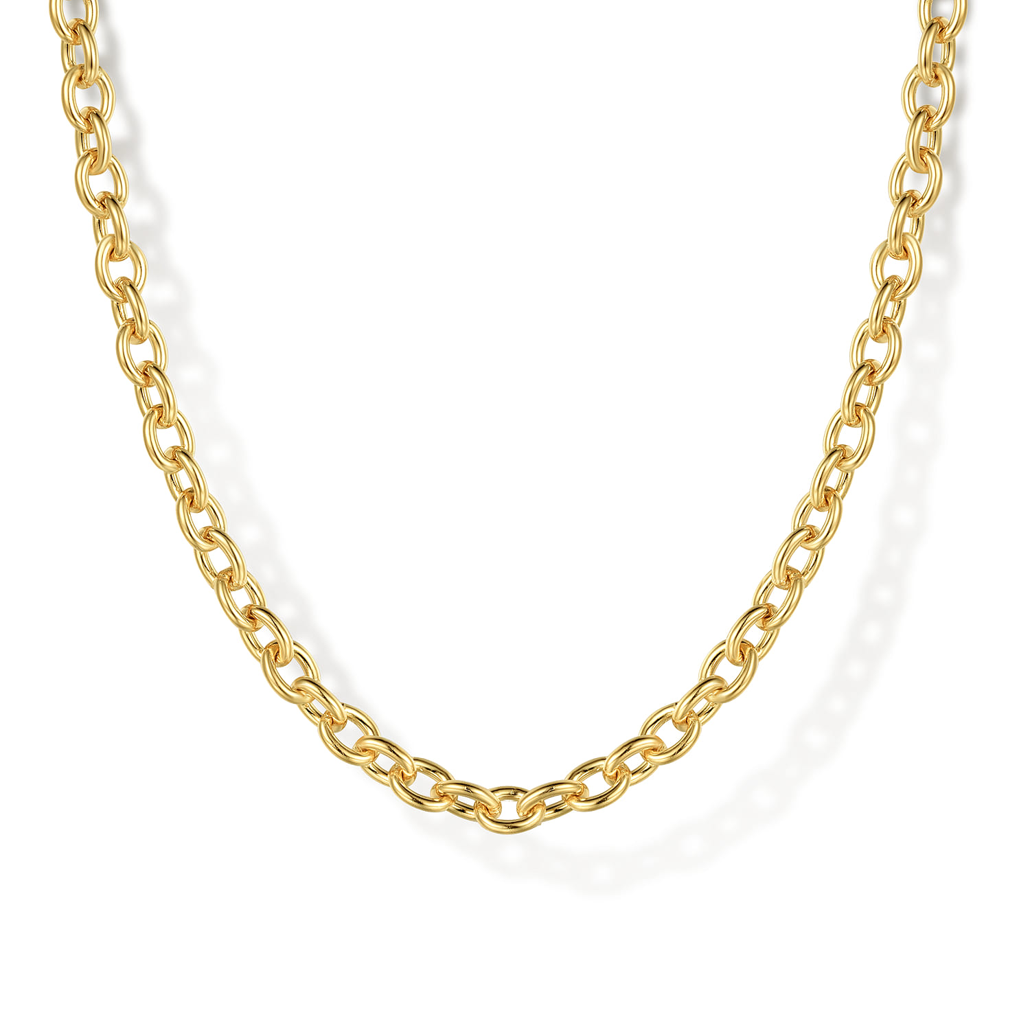 14K Yellow Gold Oval Link Chain Necklace - Shot 1