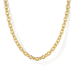 14K Yellow Gold Oval Link Chain Necklace