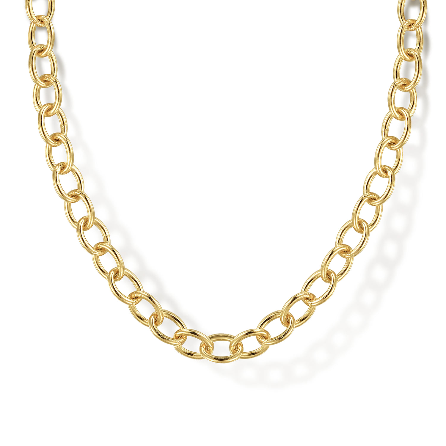 14K Yellow Gold Oval Link Chain Necklace - Shot 1