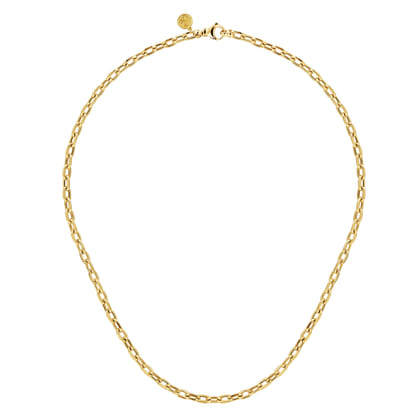 14K Yellow Gold Oval Link Chain Necklace