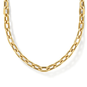 14K Yellow Gold Oval Link Chain Necklace