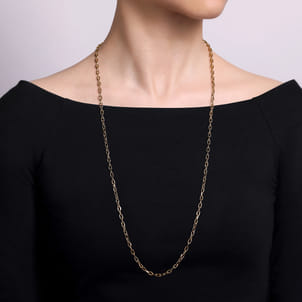 14K Yellow Gold Oval Link Chain Necklace