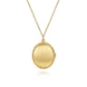 14K Yellow Gold Oval Locket Necklace with Twisted Rope Frame