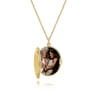 14K Yellow Gold Oval Locket Necklace with Twisted Rope Frame