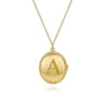 14K Yellow Gold Oval Locket Necklace with Twisted Rope Frame