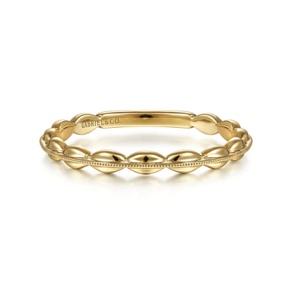 14K Yellow Gold Oval Station Ring