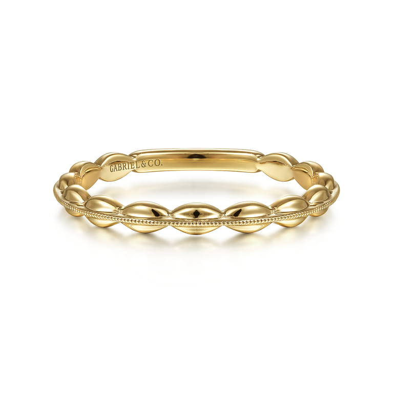 14K Yellow Gold Oval Station Ring - Shot 1
