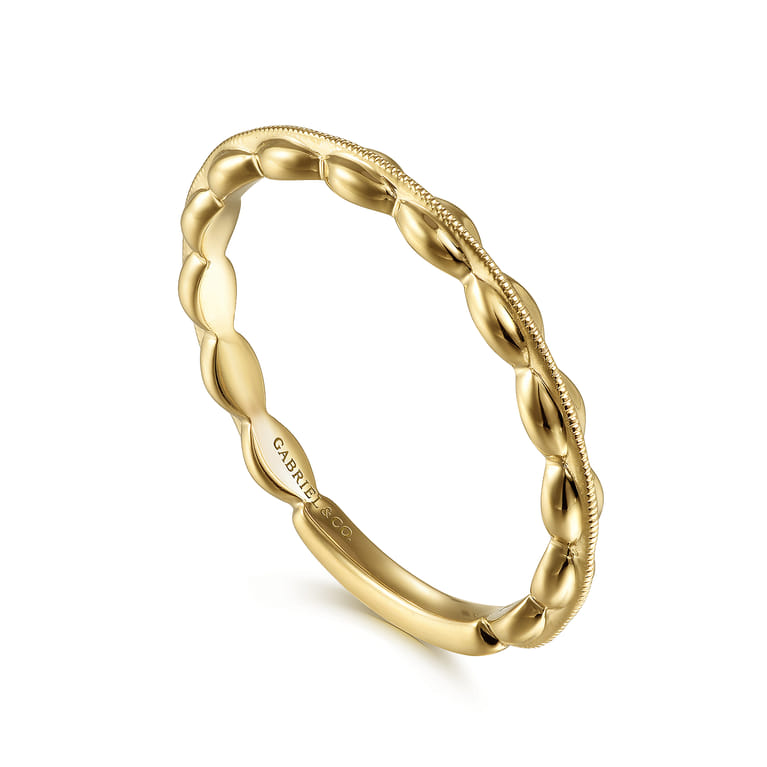 14K Yellow Gold Oval Station Ring - Shot 3