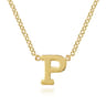 14K Yellow Gold P Initial Necklace