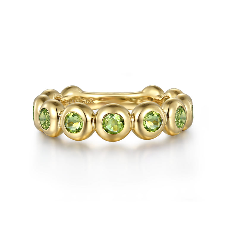 14K Yellow Gold PE - Peridot Ladies Ring - Shot 1