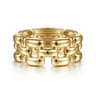14K Yellow Gold Panther Chain Ring