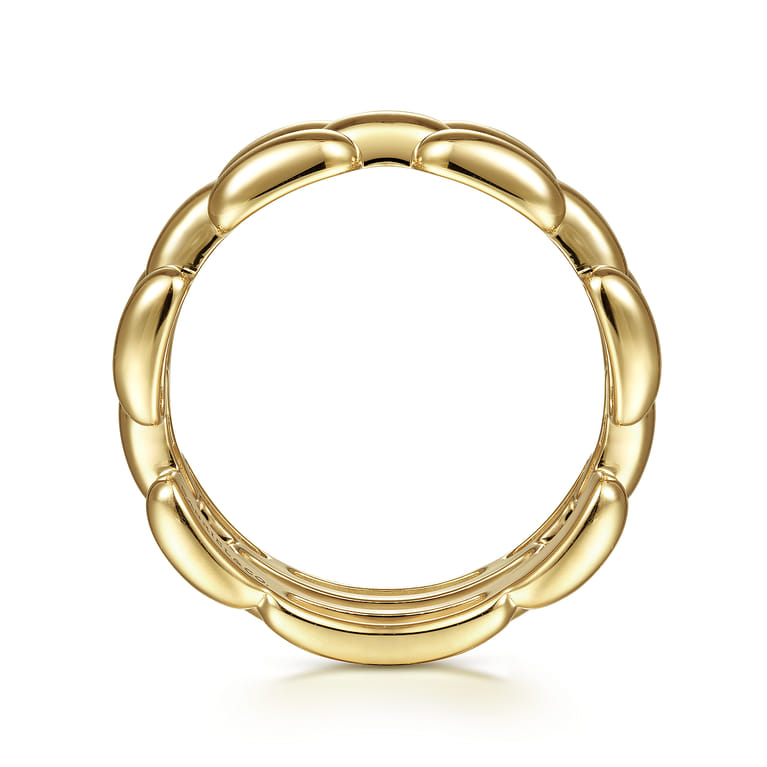 14K Yellow Gold Panther Chain Ring - Shot 2