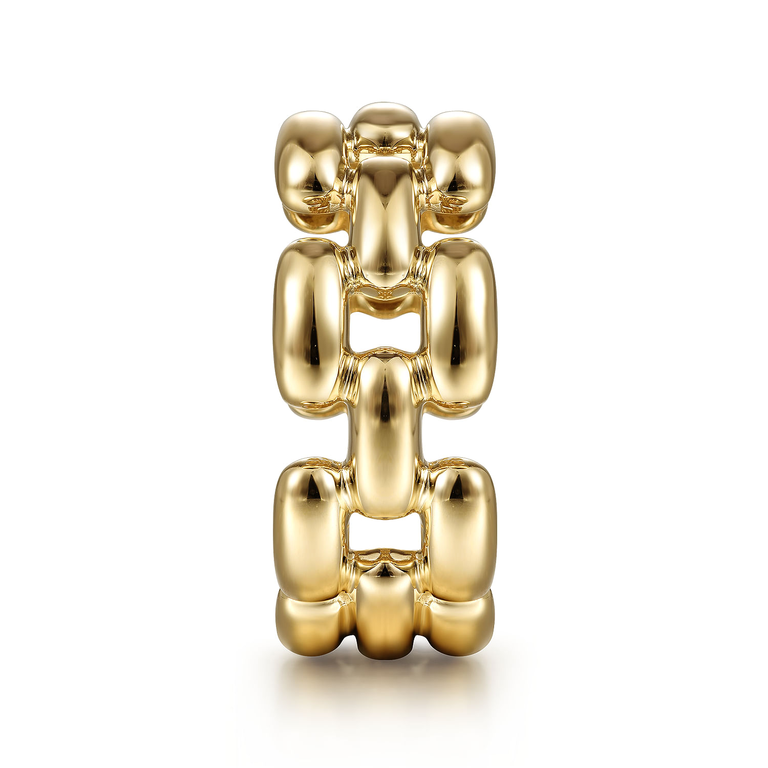 14K Yellow Gold Panther Chain Ring