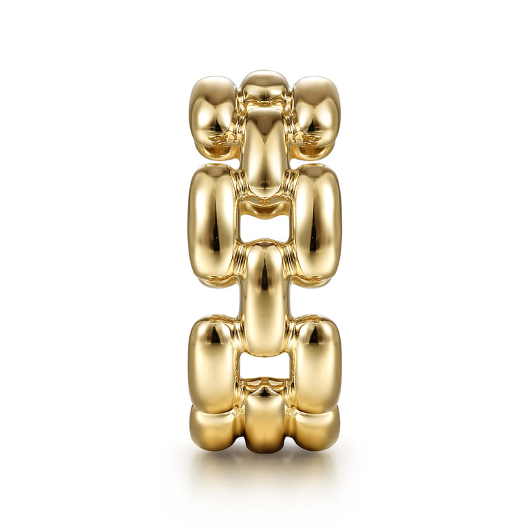 14K Yellow Gold Panther Chain Ring - Shot 4