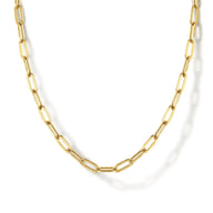 14K Yellow Gold Paper Clip Chain Necklace