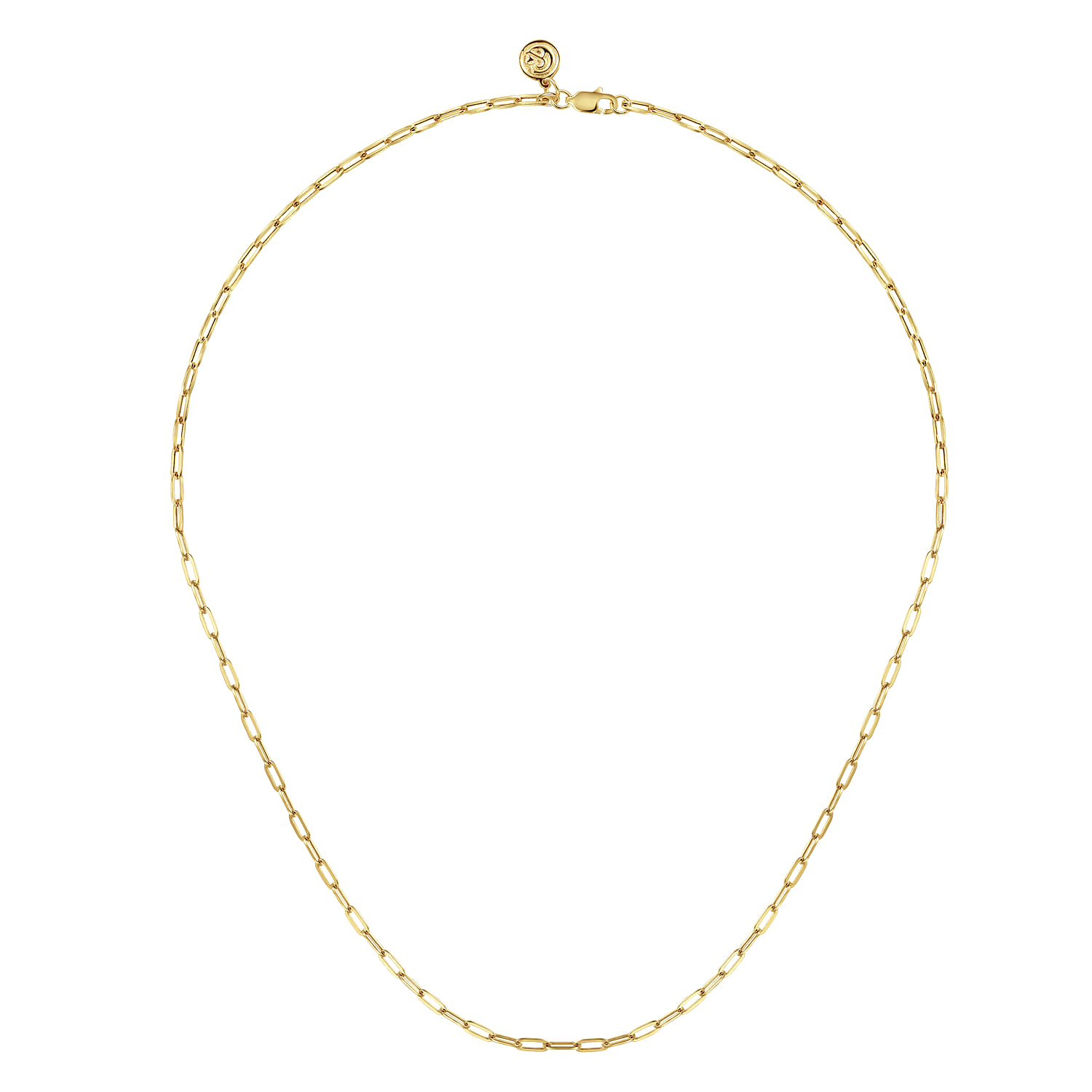 14K Yellow Gold Paper Clip Chain Necklace - Shot 2