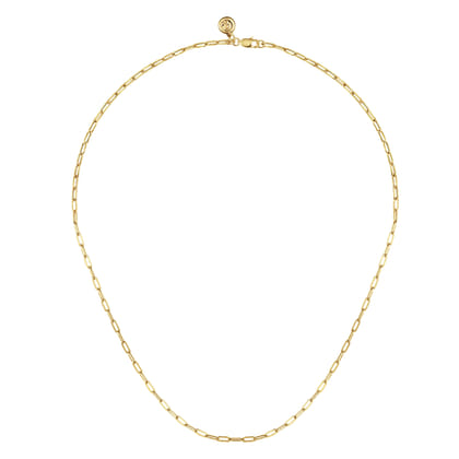 14K Yellow Gold Paper Clip Chain Necklace