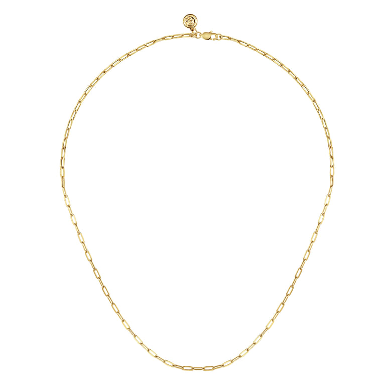 14K Yellow Gold Paper Clip Chain Necklace - Shot 2