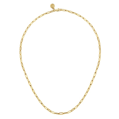 14K Yellow Gold Paper Clip Chain Necklace