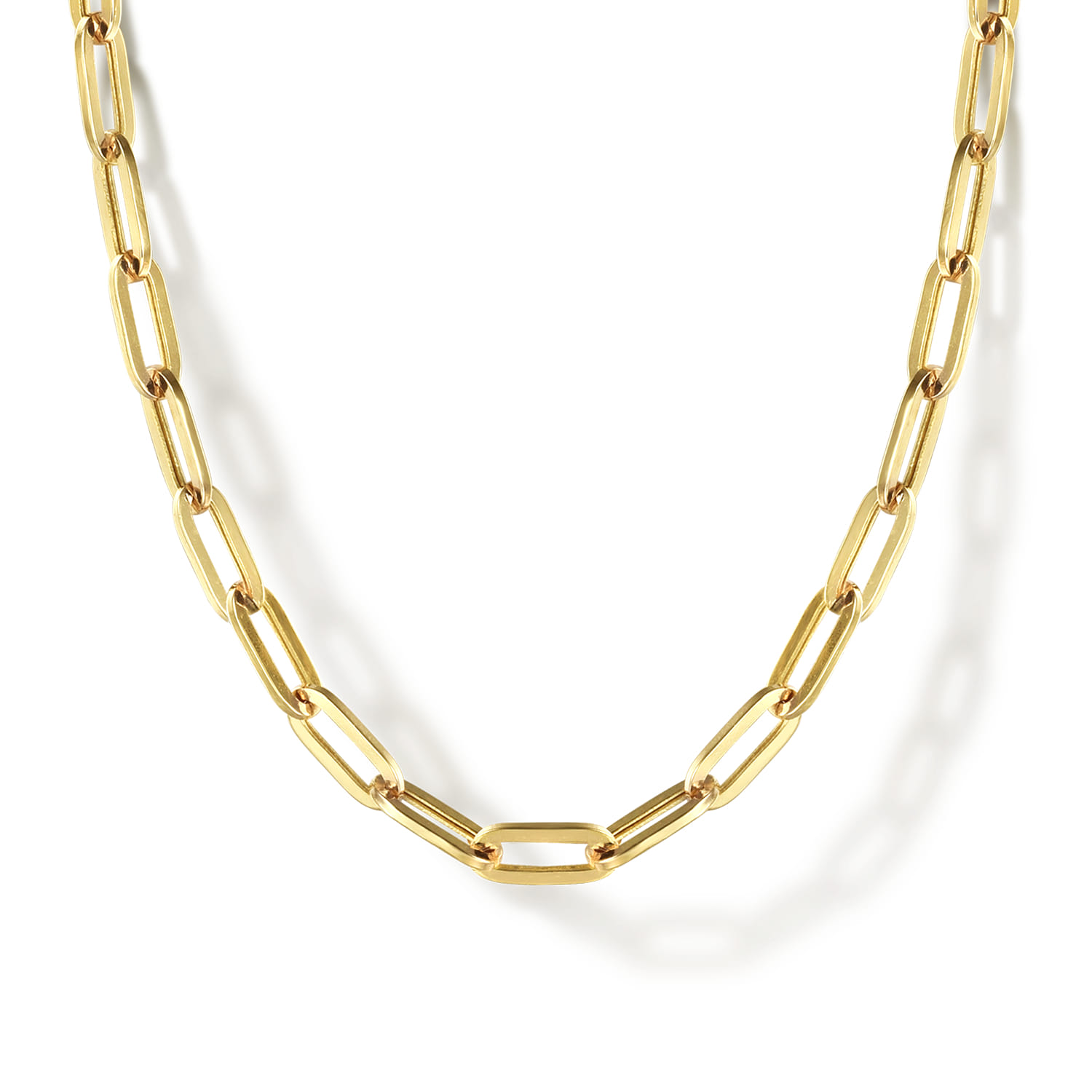 14K Yellow Gold Paper Clip Chain Necklace - Shot 1